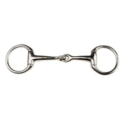 JP Korsteel Stainless Steel Jointed Eggbutt Bradoon Snaffle Bit