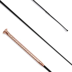 KM Elite Dressage Whip Leather Grip with Rose Gold Cap