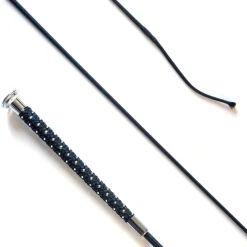 KM Elite Dressage Whip with Silver Braided Grip