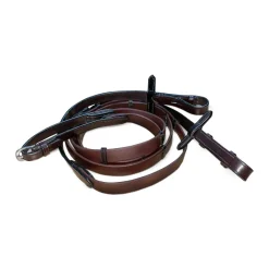 KM Elite Biothane Leather Reins with Stoppers