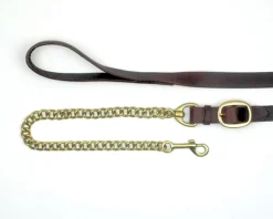 Mackey Classic Leather Lead With Chain