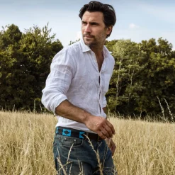 Pampeano Azules Leather Polo Belt