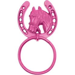 Perry Equestrian Horse Shoe Tie Rings on Plate