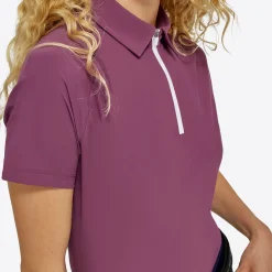 Rider's Gene Ladies Jersey Short Sleeve Training Zip Polo