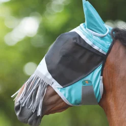 Shires FlyGuard Pro Deluxe Fly Mask With Ears & Nose Fringe