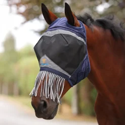 Shires FlyGuard Pro Fine Mesh Fly Mask with Ear Holes & Nose Fringe