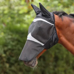 Shires FlyGuard Pro Fine Mesh Fly Mask with Ears & Square Nose