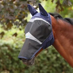 Shires FlyGuard Pro Fine Mesh Fly Mask with Ears & Square Nose