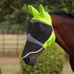 Shires FlyGuard Pro Hi-Viz Fine Mesh Fly Mask with Ears & Nose