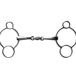 Stubben 2280 3-Ring Stainless Steel Double Broken Gag Bit