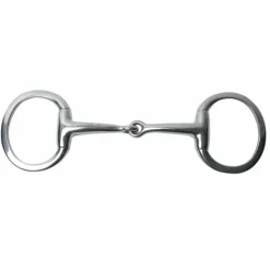 The Korsteel Stainless Steel Featherweight Thin Mouth Jointed Flat Ring Eggbutt Snaffle