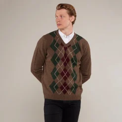 Toggi Men's Cove V Neck Argyle Jumper