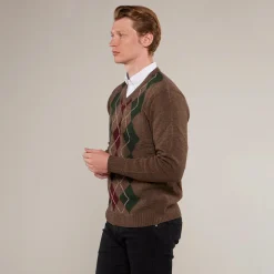 Toggi Men's Cove V Neck Argyle Jumper