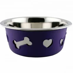 Weatherbeeta Non-Slip Stainless Steel Silicone Bone Dog Bowl