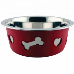 Weatherbeeta Non-Slip Stainless Steel Silicone Bone Dog Bowl